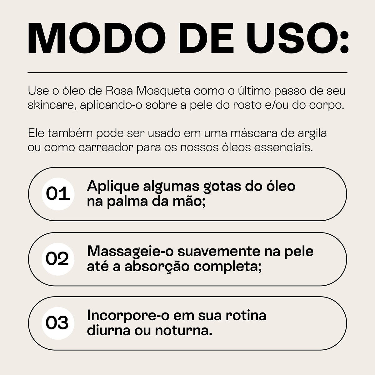 Óleo de rosa mosqueta puro 140 ml Beauts: modo de uso