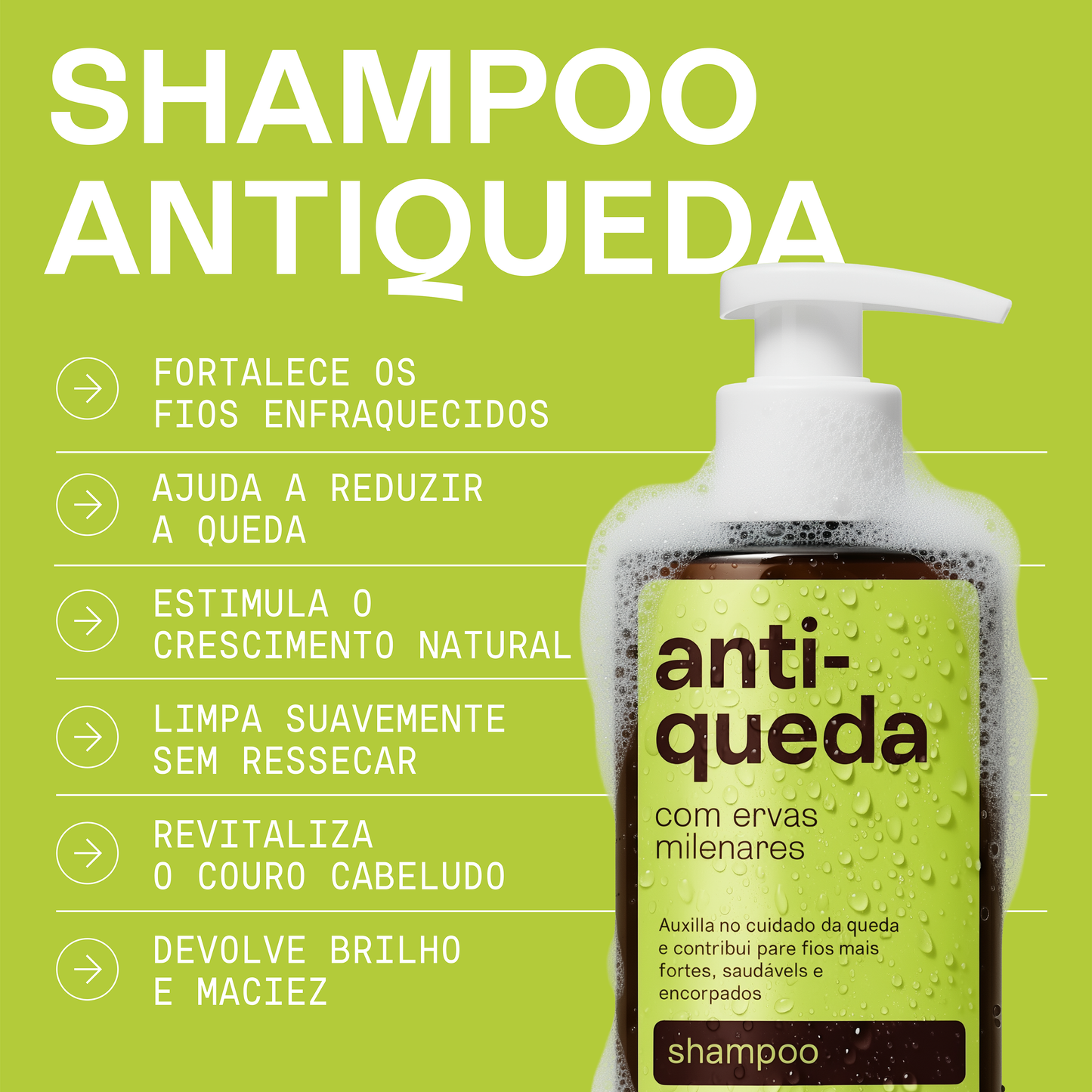 Shampoo Antiqueda com Ervas Milenares