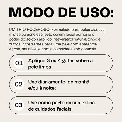 Sérum de ácido salicílico 2% Defense Beauts: modo de uso